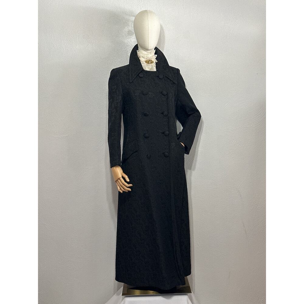 VTG Victorian Tapestry Dark Romantic Goth Full Length Coat M Vampy Bridgerton